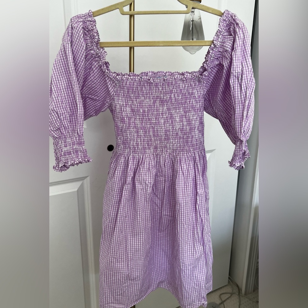 Hill House purple smock mini dress